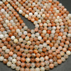 White & Peach Mixed Moonstone Beads For Jewelry Making