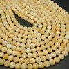 Matte Finish Yellow Calcite Round Gemstone Beads