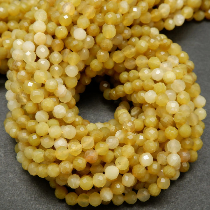 African yellow opal beads.