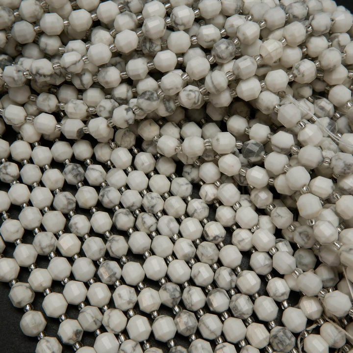 White howlite beads.