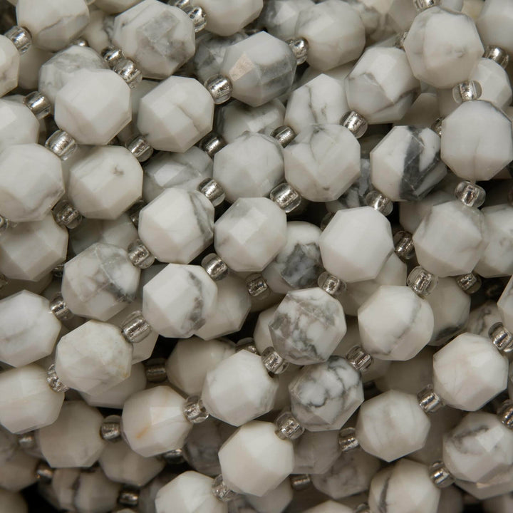 White howlite beads.
