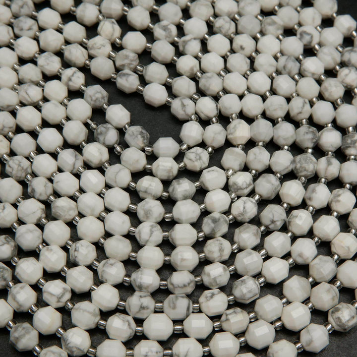 White howlite beads.