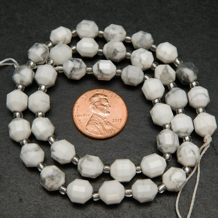 White howlite beads.