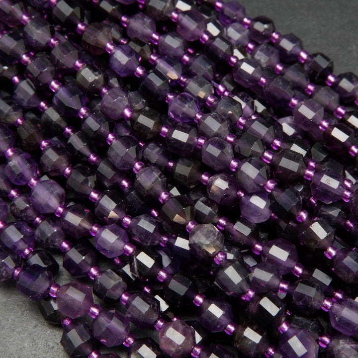 Prism shape amethyst beads.