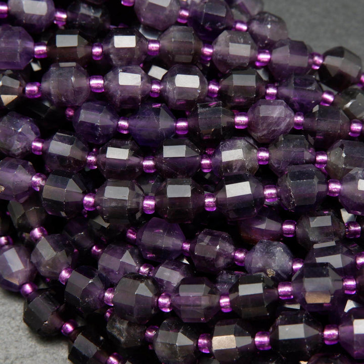 Prism shape amethyst beads.