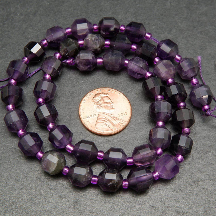 Prism shape amethyst beads.