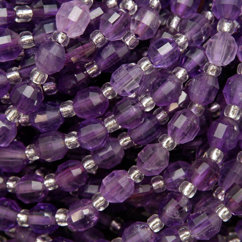 Faceted prism shape beads.