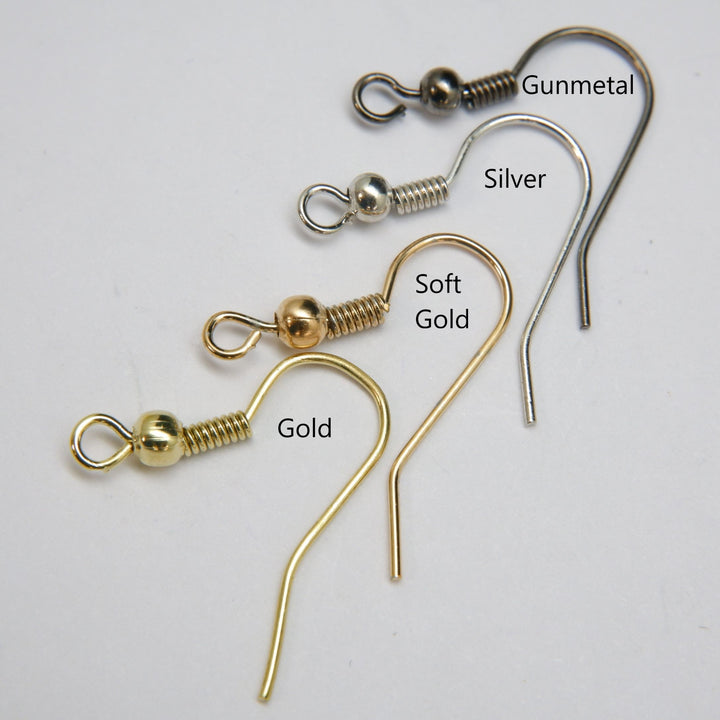 Ear Wires · Ball & Spring · 0.63mm (.025"), Finding, Tejas Beads