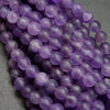 Matte Finish Purple Amethyst Round Gemstone Beads.