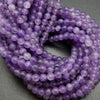 Matte Finish Purple Amethyst Round Gemstone Beads.