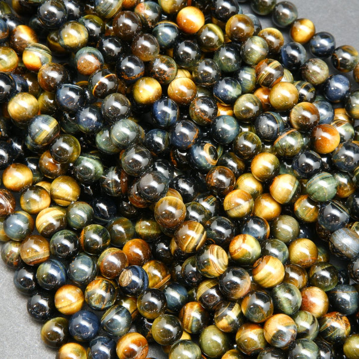 Bluish Brown Tiger's Eye · Smooth · Round · 6mm, 8mm, 10mm, Bead, Tejas Beads