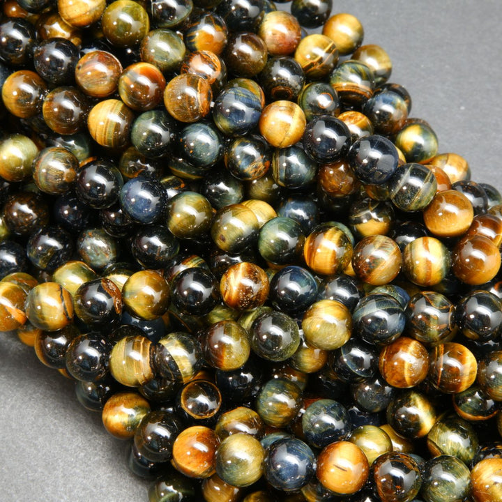Bluish Brown Tiger's Eye · Smooth · Round · 6mm, 8mm, 10mm, Bead, Tejas Beads