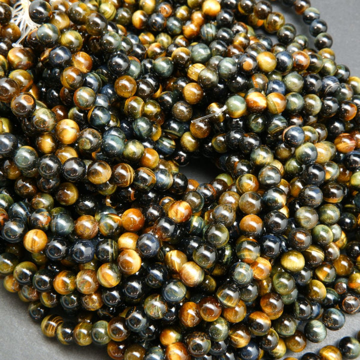 Bluish Brown Tiger's Eye · Smooth · Round · 6mm, 8mm, 10mm, Bead, Tejas Beads