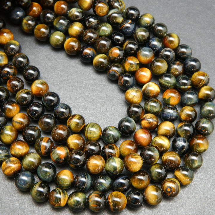Bluish Brown Tiger's Eye · Smooth · Round · 6mm, 8mm, 10mm, Bead, Tejas Beads