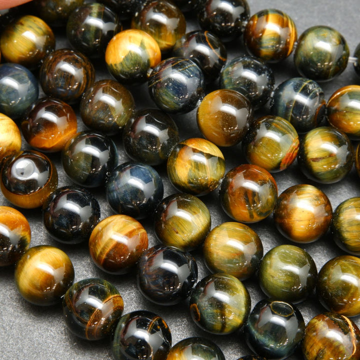 Bluish Brown Tiger's Eye · Smooth · Round · 6mm, 8mm, 10mm, Bead, Tejas Beads