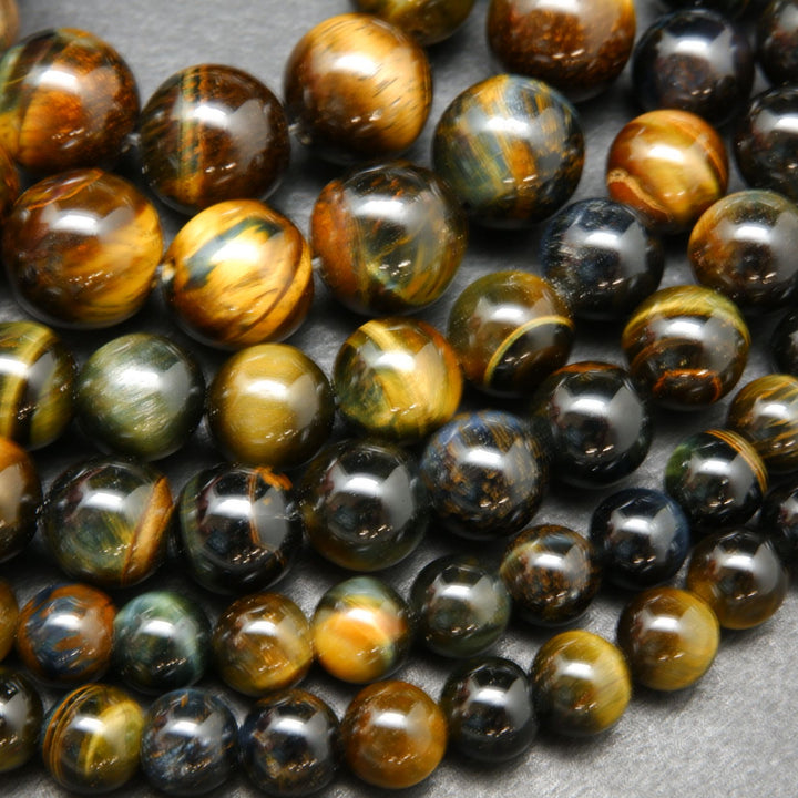 Bluish Brown Tiger's Eye · Smooth · Round · 6mm, 8mm, 10mm, Bead, Tejas Beads