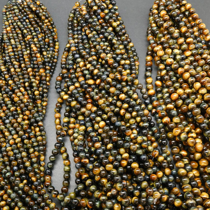 Bluish Brown Tiger's Eye · Smooth · Round · 6mm, 8mm, 10mm, Bead, Tejas Beads