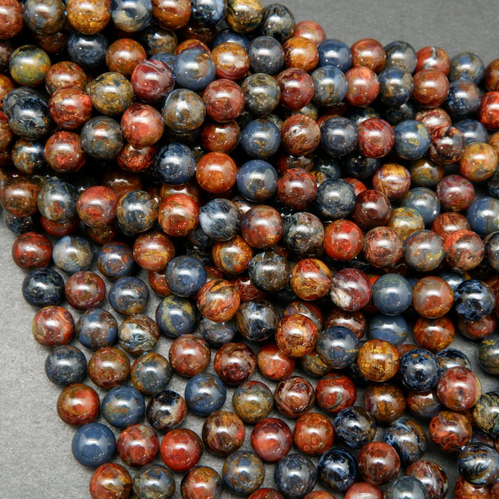 Blue and Brown Pietersite Round Loose Beads