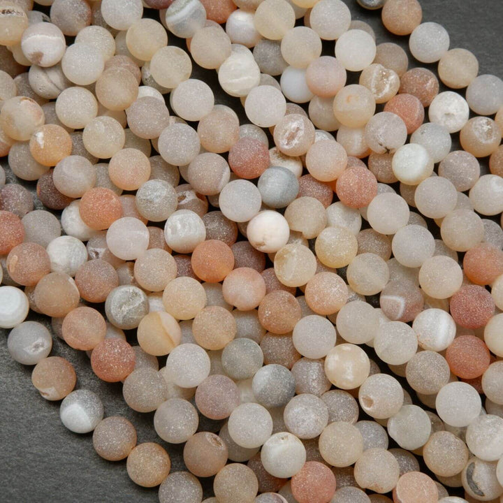 Natural Druzy · Matte · Round · 6mm, 8mm, Bead, Tejas Beads