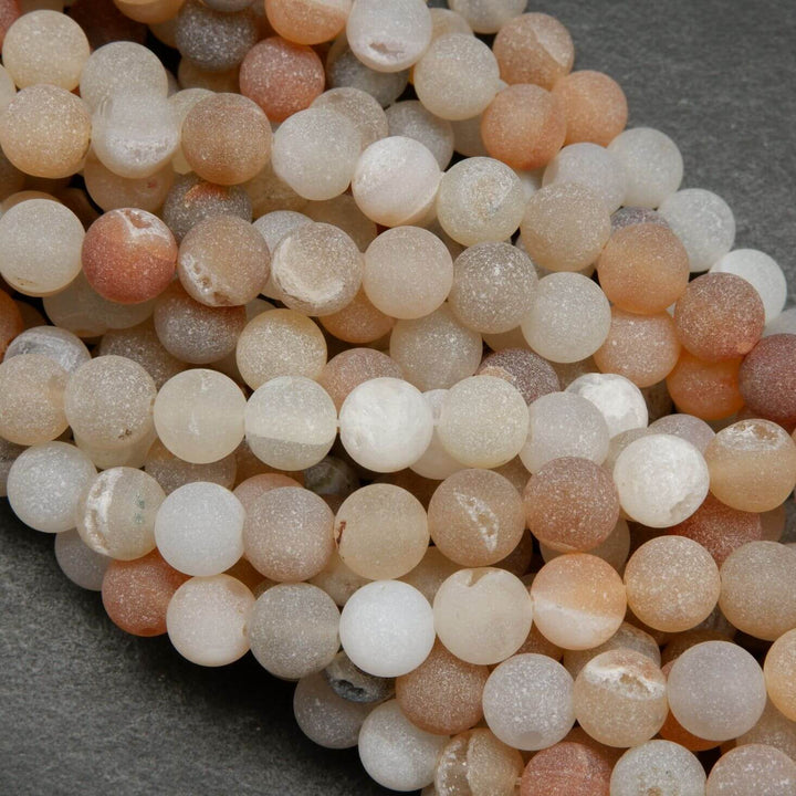 Natural Druzy · Matte · Round · 6mm, 8mm, Bead, Tejas Beads