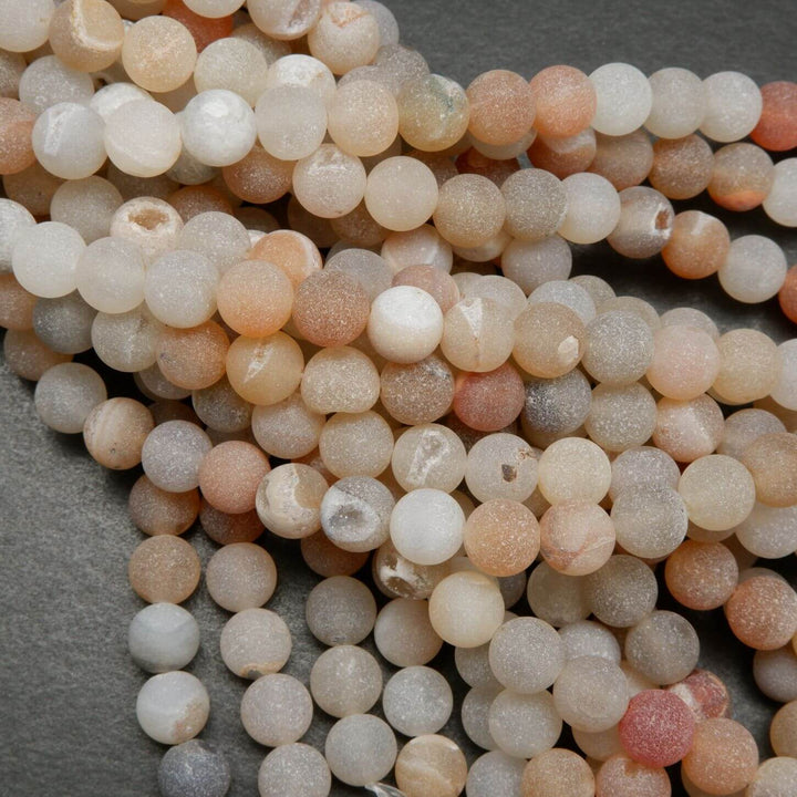 Natural Druzy · Matte · Round · 6mm, 8mm, Bead, Tejas Beads