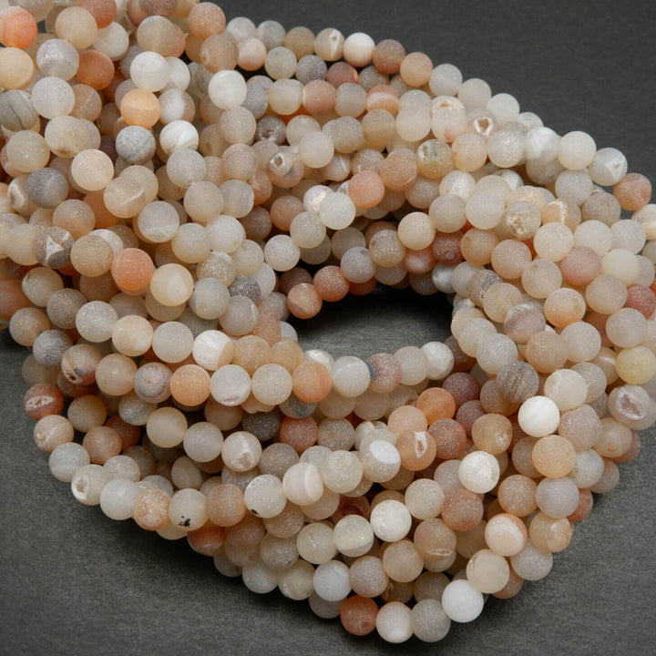 Natural Druzy · Matte · Round · 6mm, 8mm, Bead, Tejas Beads