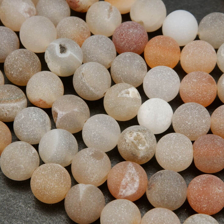 Natural Druzy · Matte · Round · 6mm, 8mm, Bead, Tejas Beads
