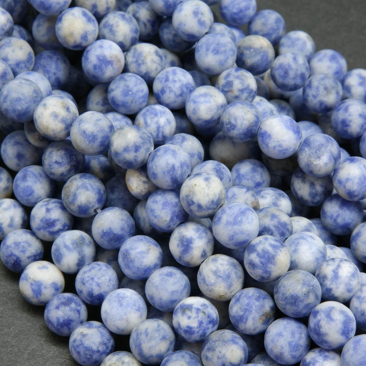 Snowflake Sodalite · Matte · Round · 4.5mm, 6.5mm, 8.5mm, 10.5mm, Bead, Tejas Beads