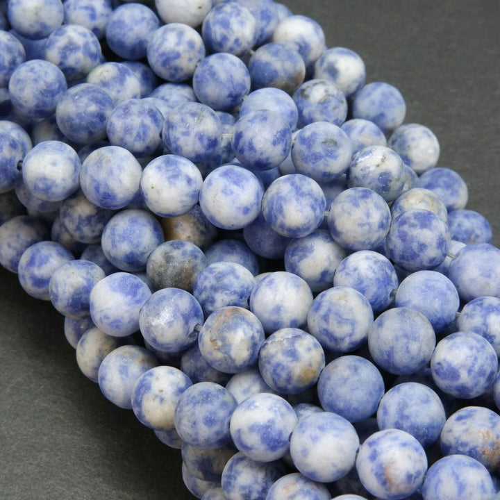 Snowflake Sodalite · Matte · Round · 4.5mm, 6.5mm, 8.5mm, 10.5mm, Bead, Tejas Beads