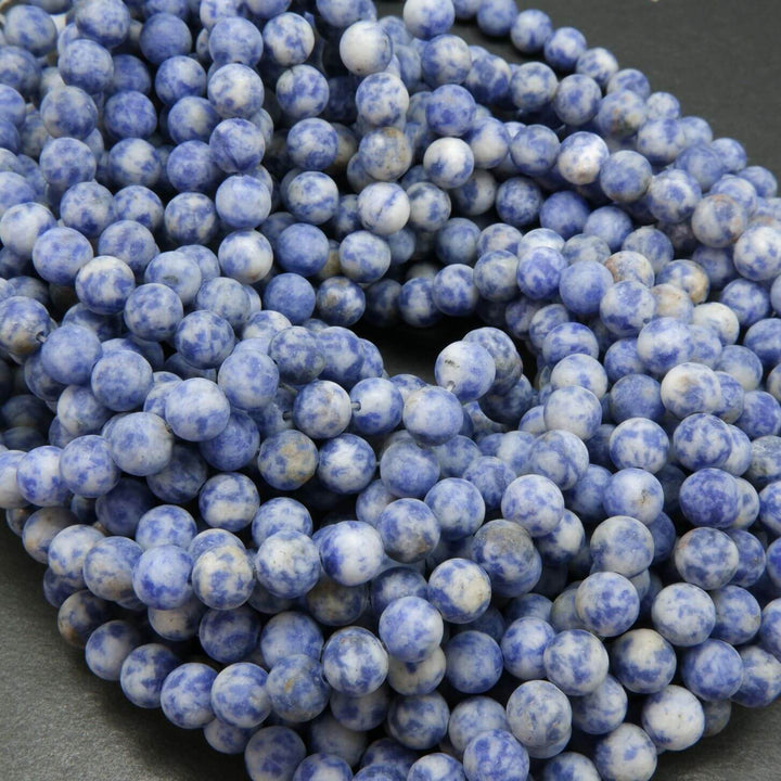 Snowflake Sodalite · Matte · Round · 4.5mm, 6.5mm, 8.5mm, 10.5mm, Bead, Tejas Beads