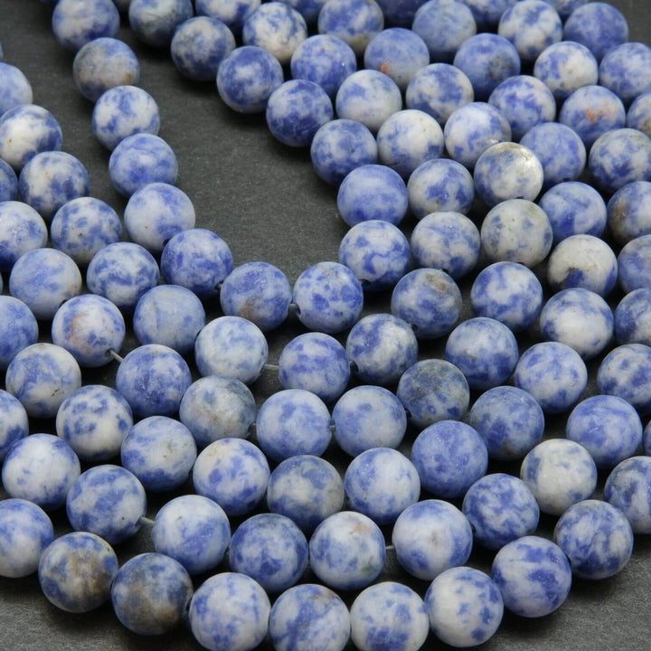 Snowflake Sodalite · Matte · Round · 4.5mm, 6.5mm, 8.5mm, 10.5mm, Bead, Tejas Beads