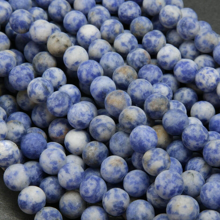 Snowflake Sodalite · Matte · Round · 4.5mm, 6.5mm, 8.5mm, 10.5mm, Bead, Tejas Beads