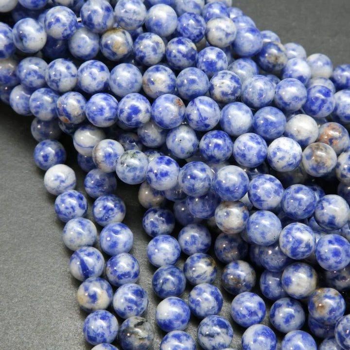 Snowflake Sodalite · Smooth · Round · 4mm, 6mm, 8mm, 10mm, Bead, Tejas Beads
