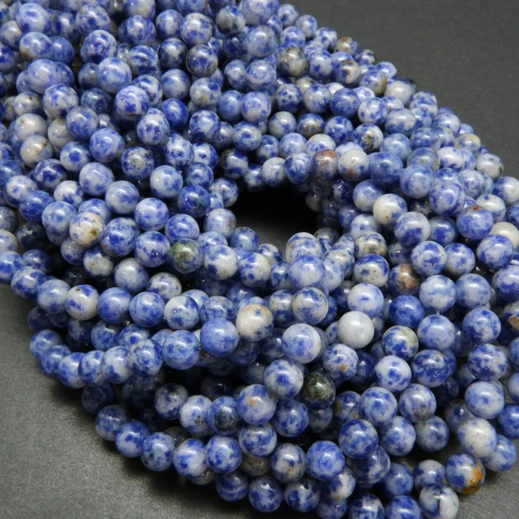 Snowflake Sodalite · Smooth · Round · 4mm, 6mm, 8mm, 10mm, Bead, Tejas Beads