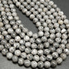 Silver gray crazy lace agate beads loose beads.