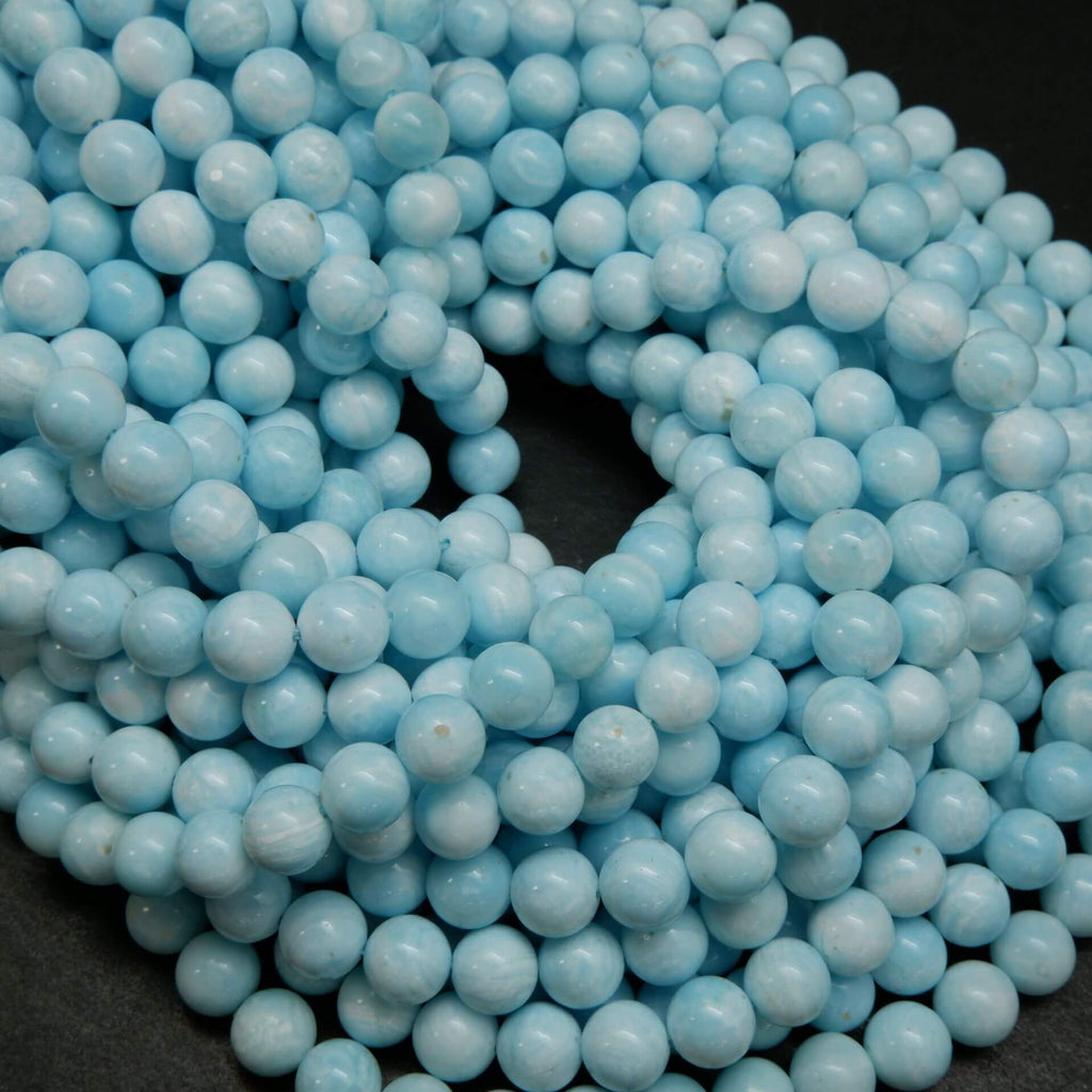 Natural Sky Blue Hemimorphite Beads For Jewelry Making