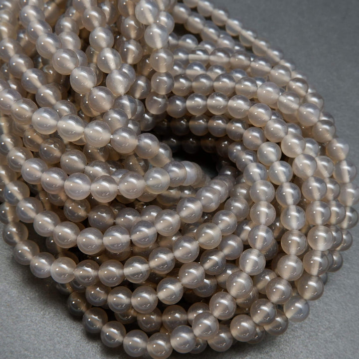 Gray Chalcedony · Smooth · Round · 4mm, 6mm, 8mm, 10mm, Bead, Tejas Beads
