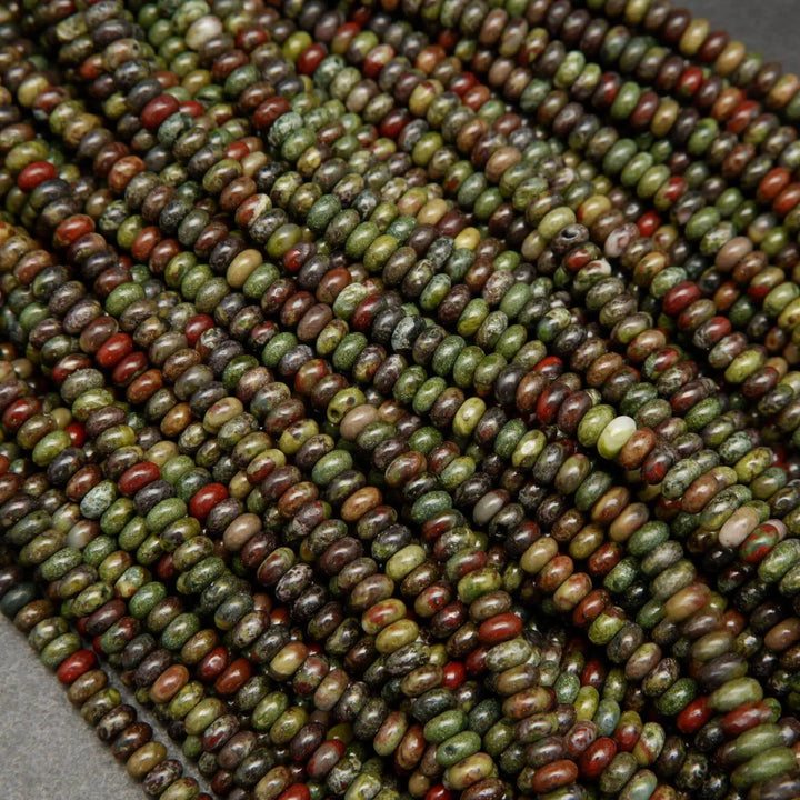 Green and red dragon blood jasper beads.