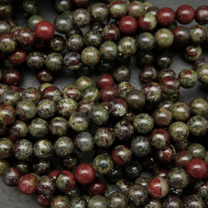 Dragon blood stone beads.