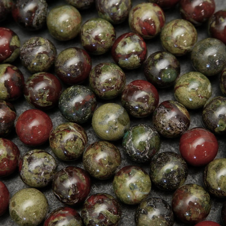 Dragon blood stone beads.