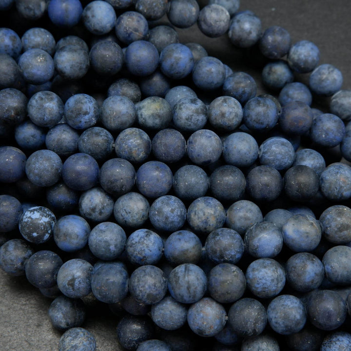 Matte finish dumortierite beads.
