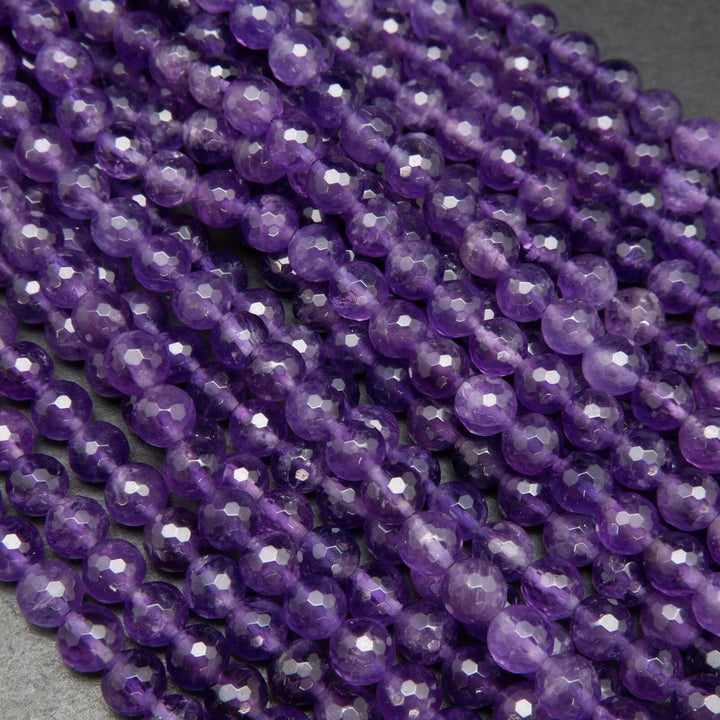 Faceted purple amethyst beads.