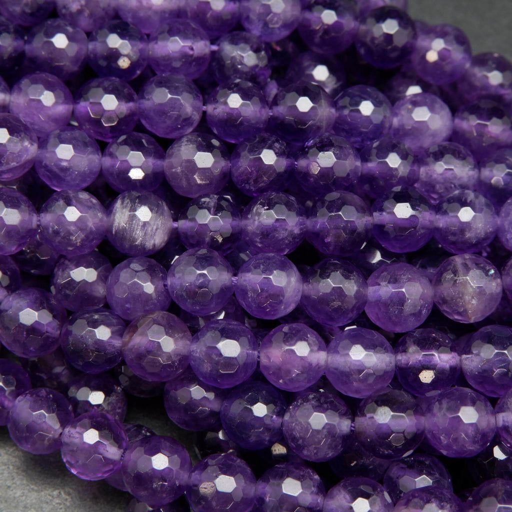 Faceted purple amethyst beads.