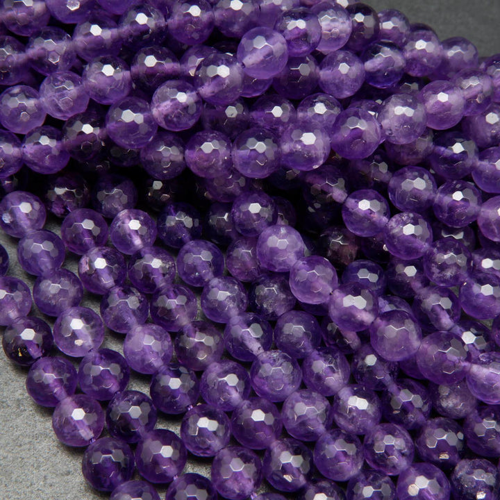 Faceted purple amethyst beads.