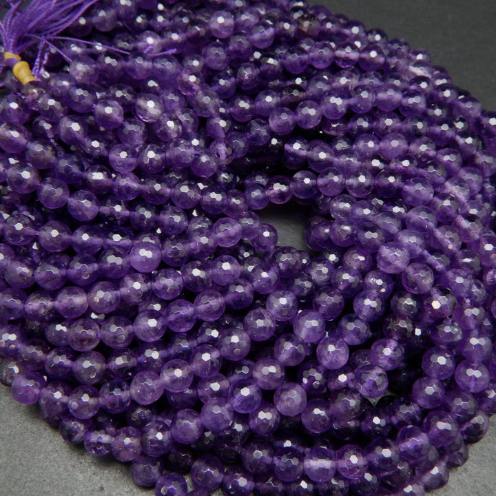 Faceted purple amethyst beads.
