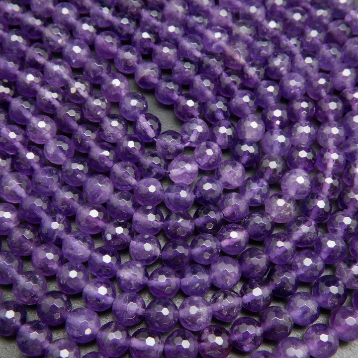 Faceted purple amethyst beads.