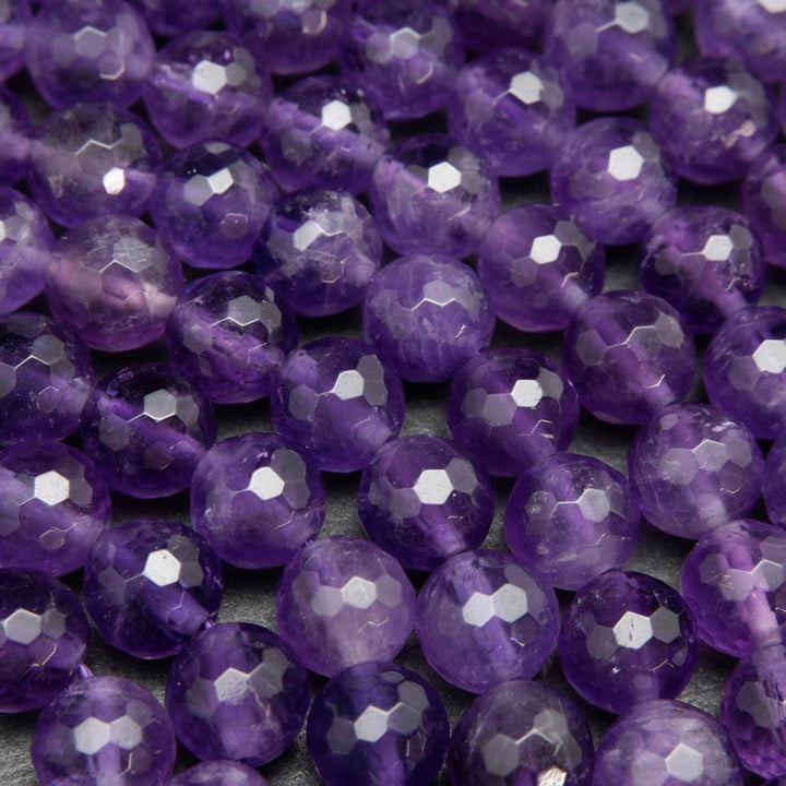Faceted purple amethyst beads.