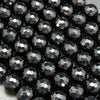 Faceted Large Hole Onyx Beads.