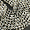 Bright silver faceted hematite beads.