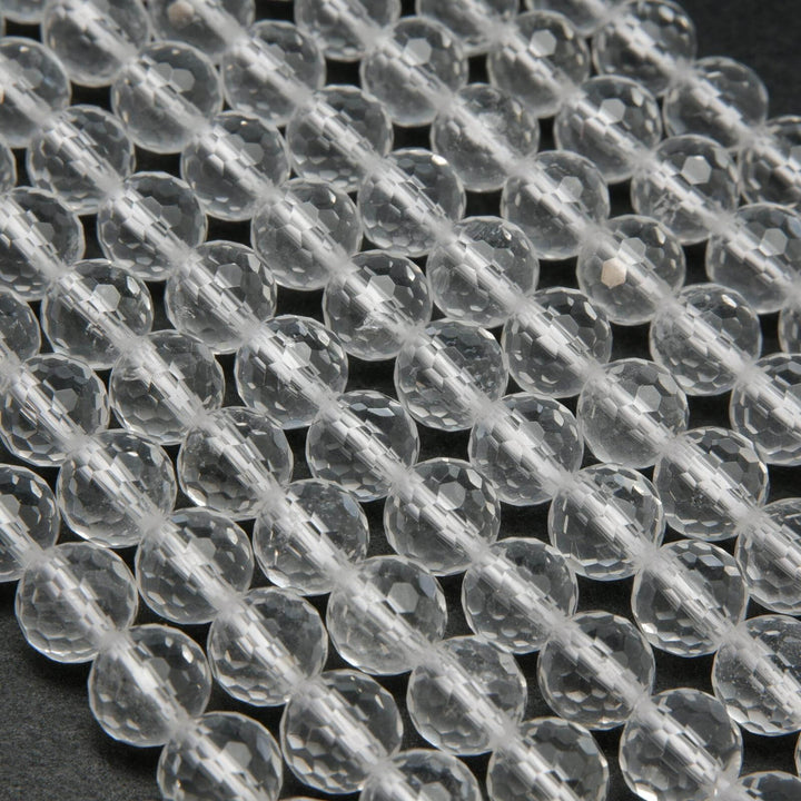 Faceted clear  quartz beads.